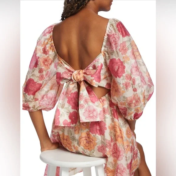 Kivari Floral Mini Dress - Pink and Orange - Picture 5 of 15